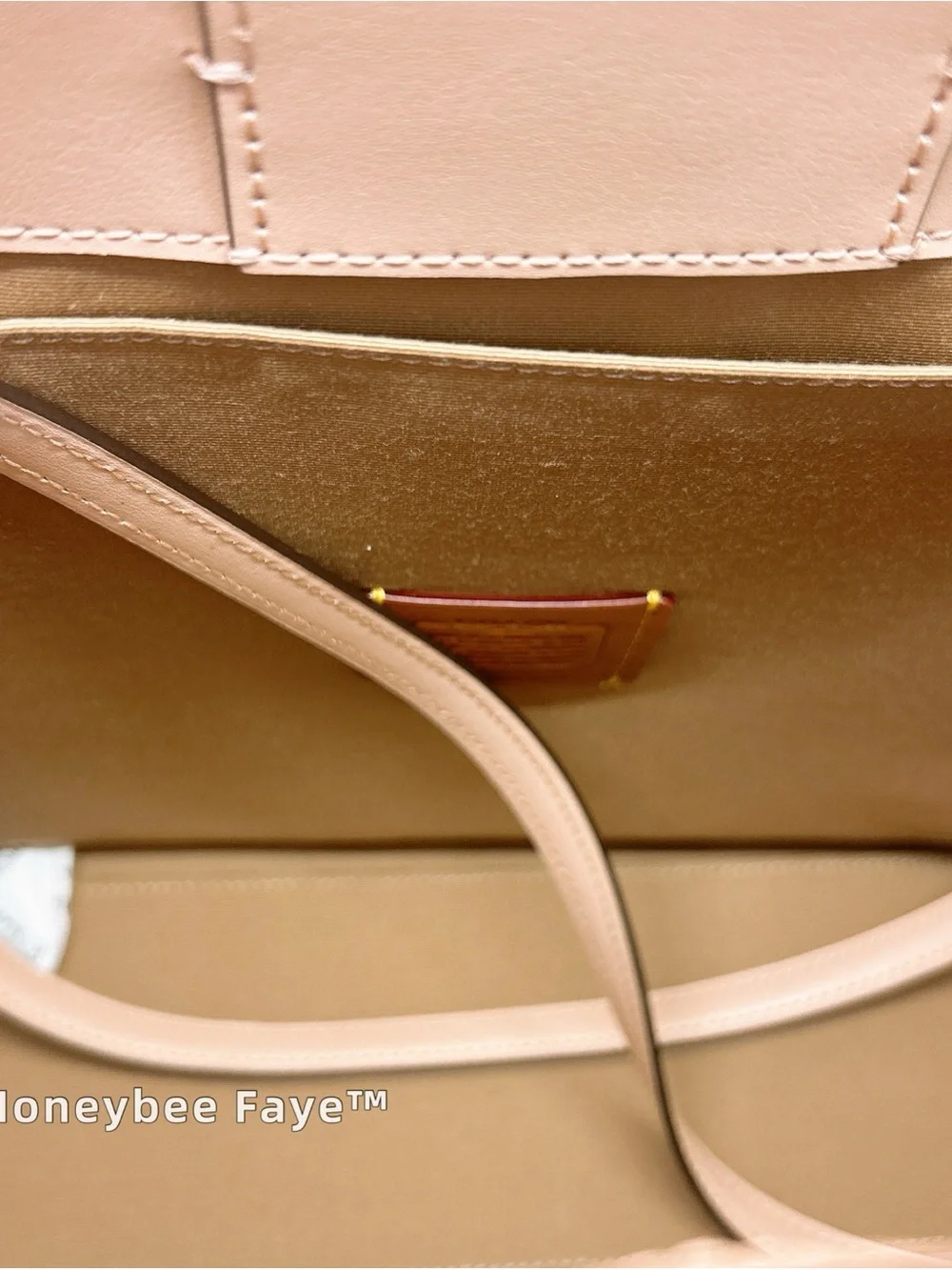 Coach Maggie tote Pink and Cream Signature Tote with Bow Pearl Charm large size